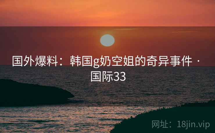 国外爆料：韩国g奶空姐的奇异事件 · 国际33
